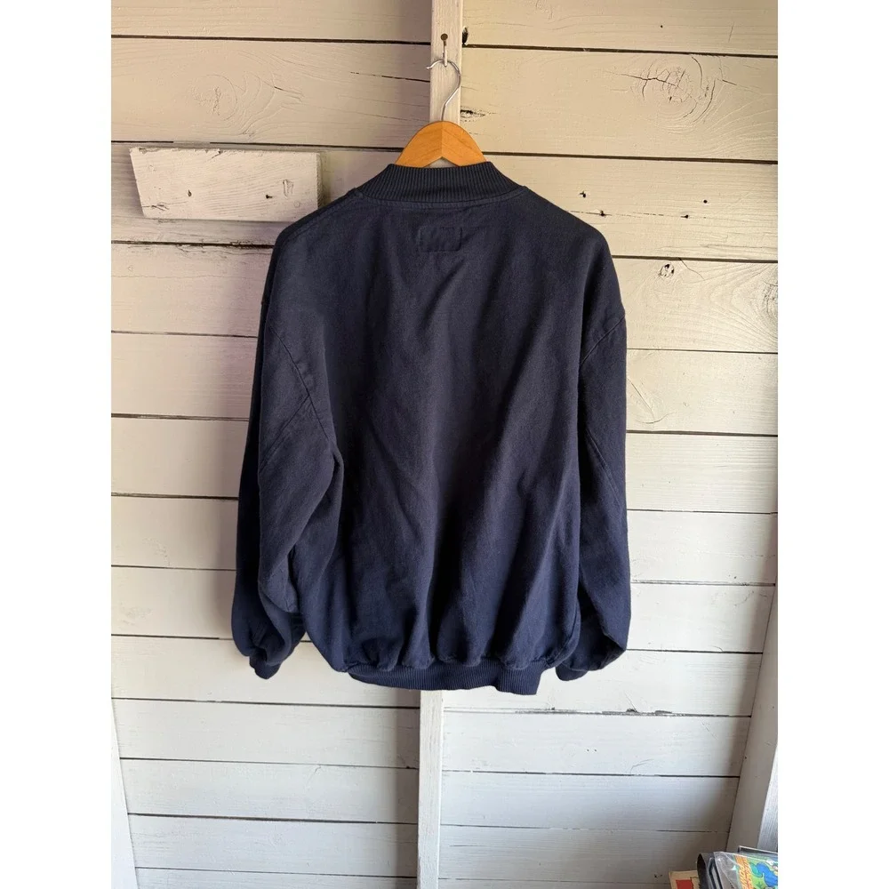 Vintage Time Out Bakers Union Local 19 Cleveland Bomber Jacket Mens XL Navy USA